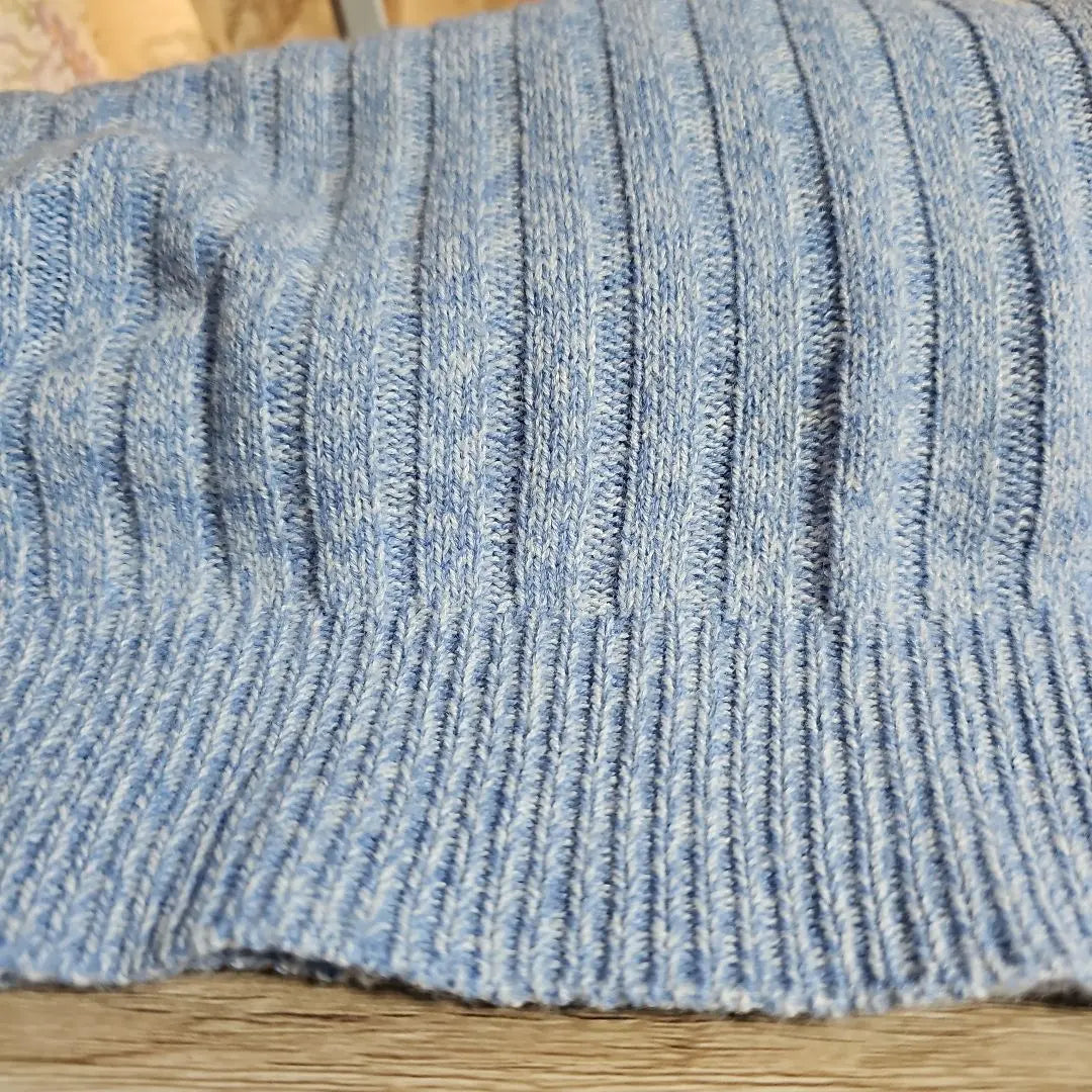 GU Ribbed Knit Sweater S Light Blue Marble