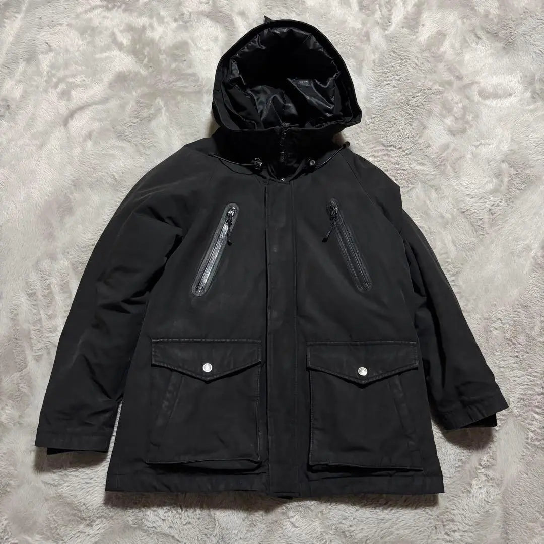 [USED] SCHOTT Military Hooded Jacket Shot Black