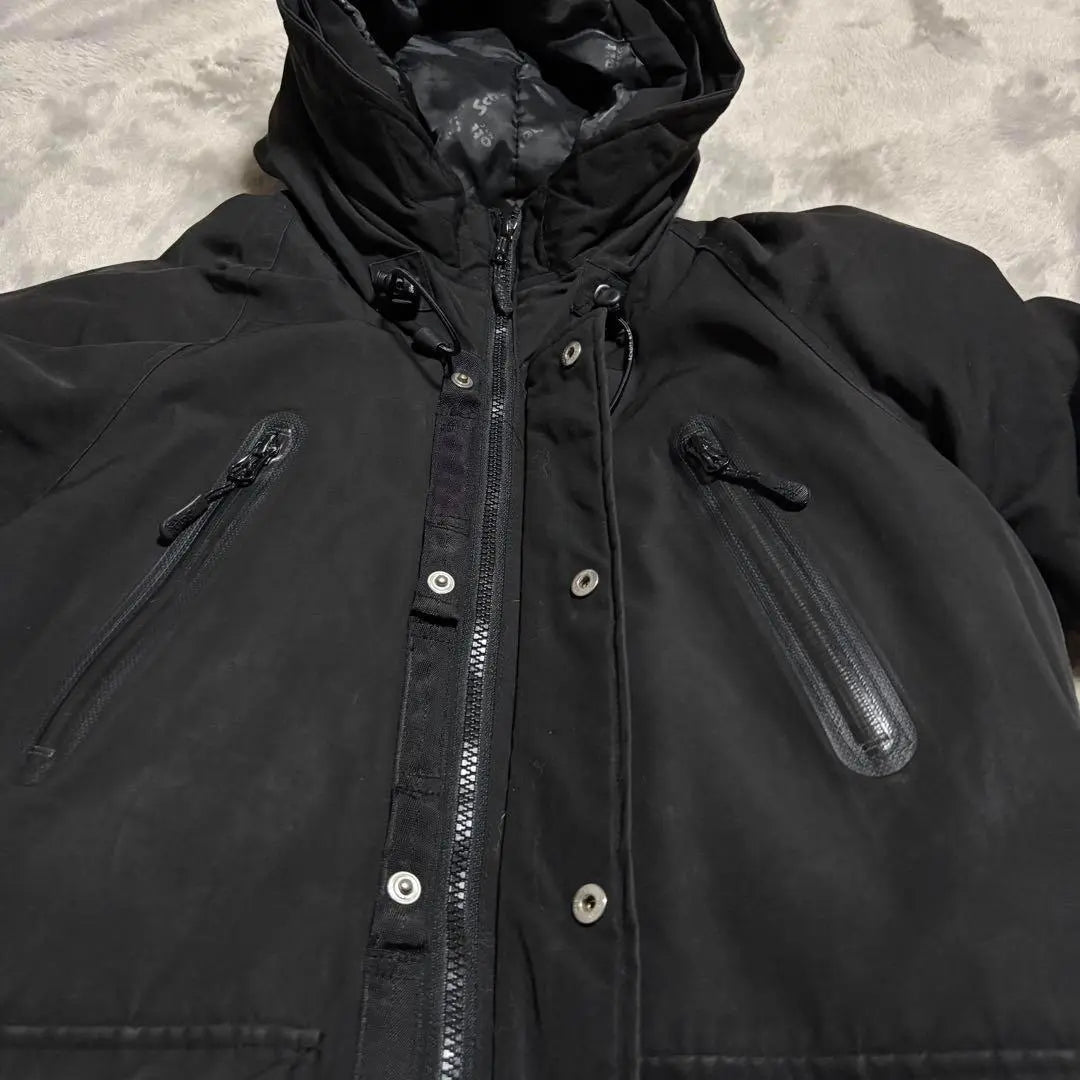 [USED] SCHOTT Military Hooded Jacket Shot Black