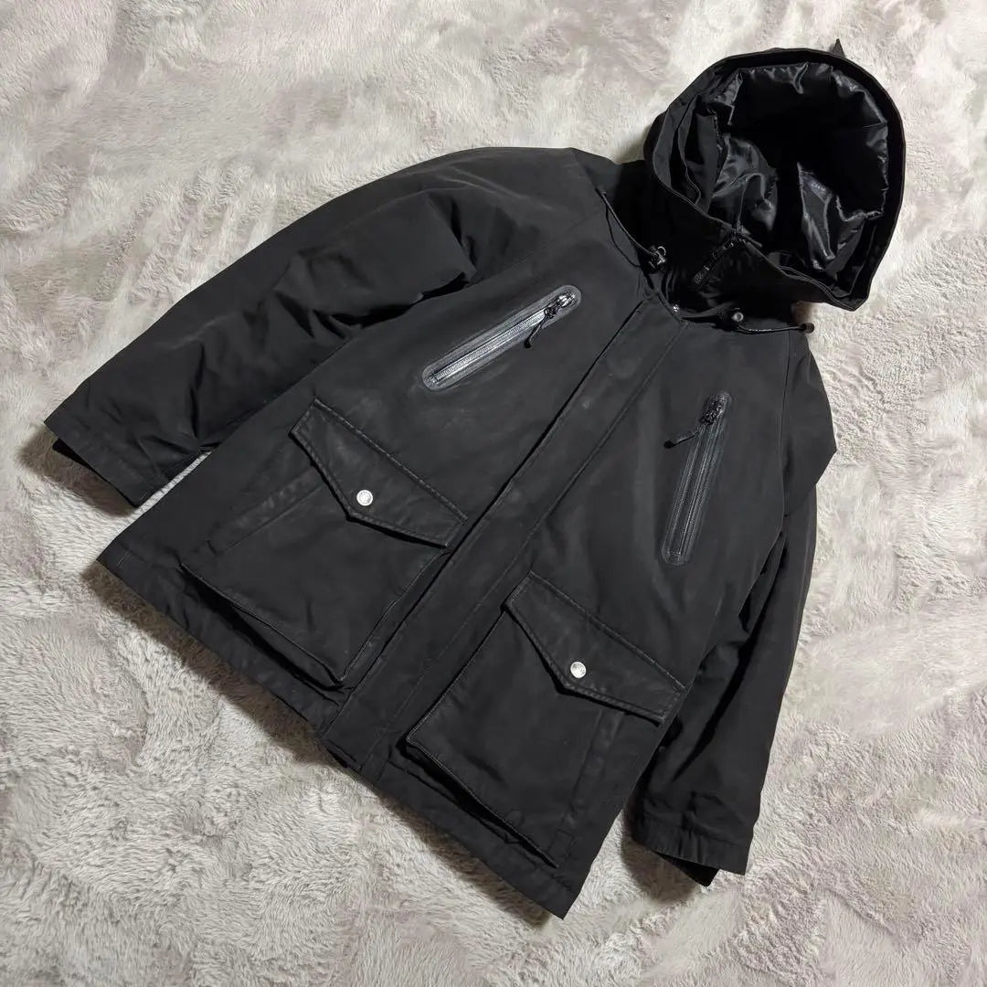 [USED] SCHOTT Military Hooded Jacket Shot Black