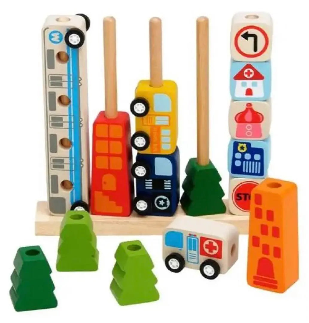 Edutē I'm Toy Sorted & Count City Educational Toy Wooden Building Blocks