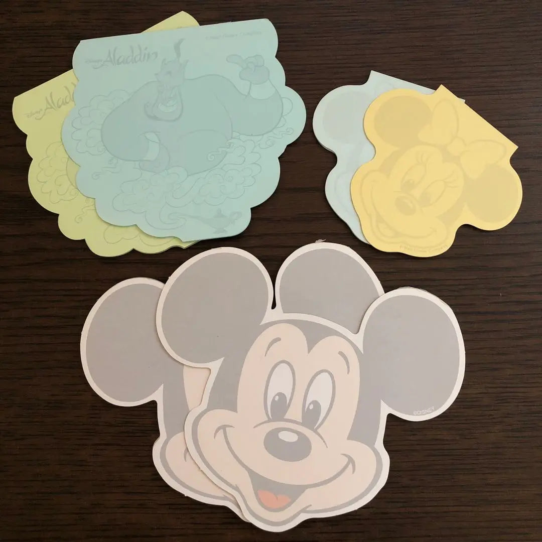 Disney Mickey Minnie Aladdin Die Cut Retro Notes