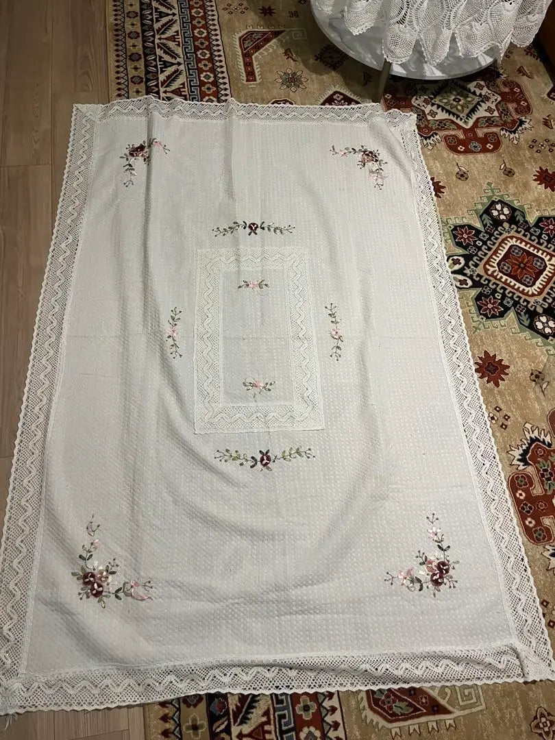 Lace, embroidery, flower, white, multi-cover, 170cm*120cm