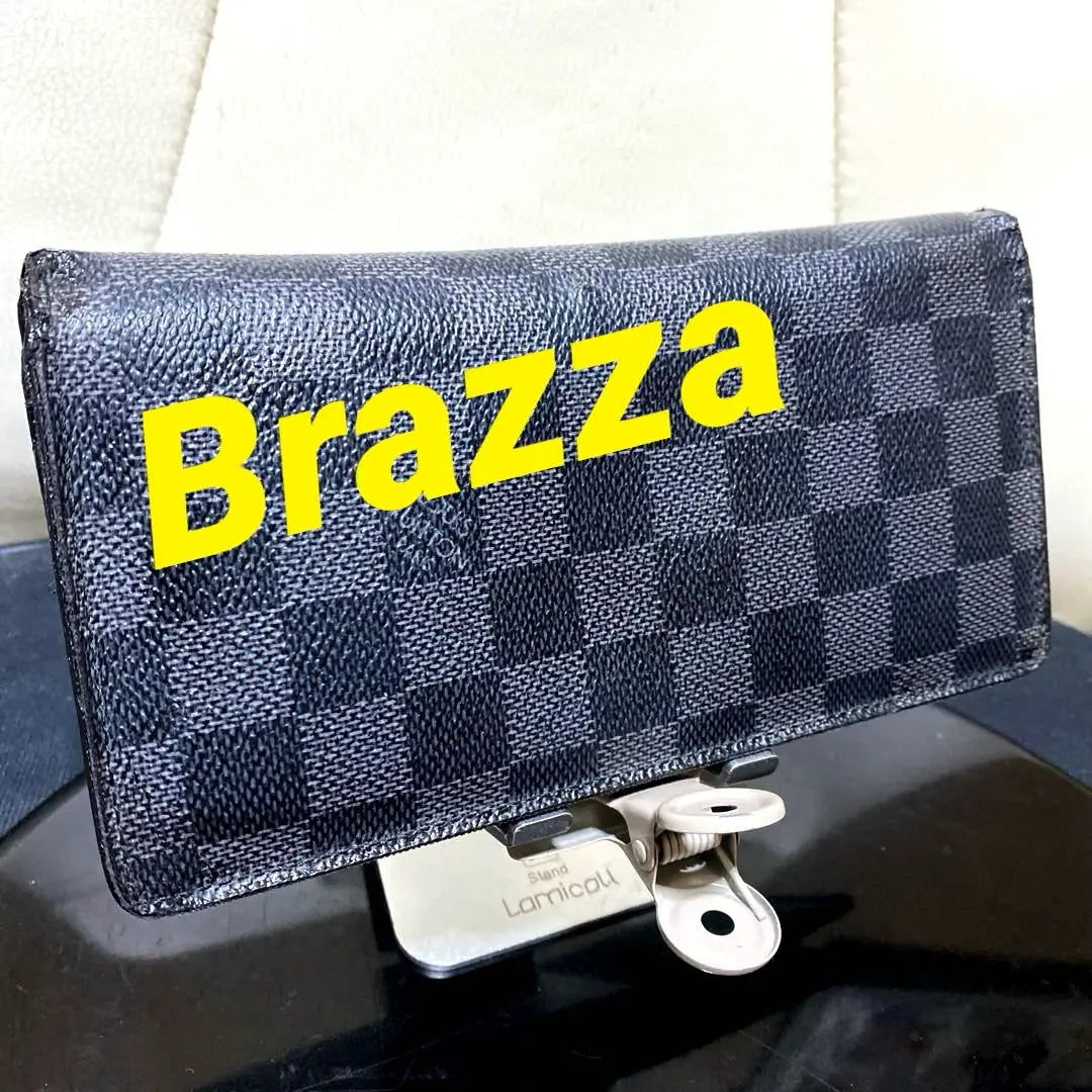 ①☆Buen estado☆Damier G♪Cartera larga plegable Portefeuille Braza