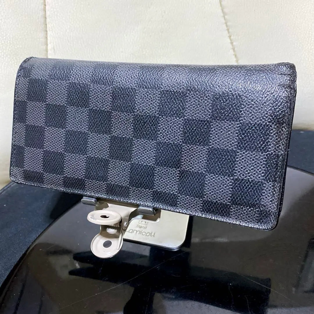 ①☆Buen estado☆Damier G♪Cartera larga plegable Portefeuille Braza