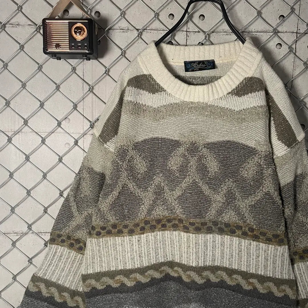 Made in Italy, all-over pattern 3D knit sweater, thick arm