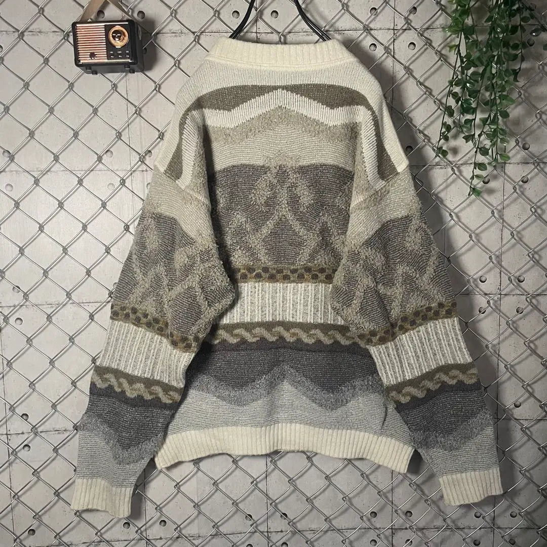 Made in Italy, all-over pattern 3D knit sweater, thick arm