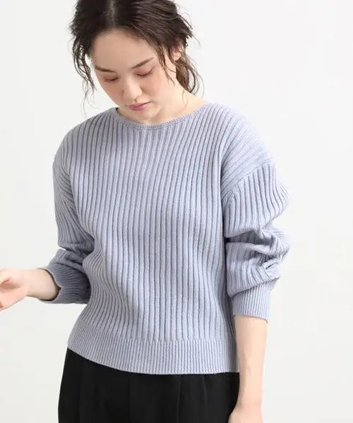 [VIS] Back ribbon knit pullover