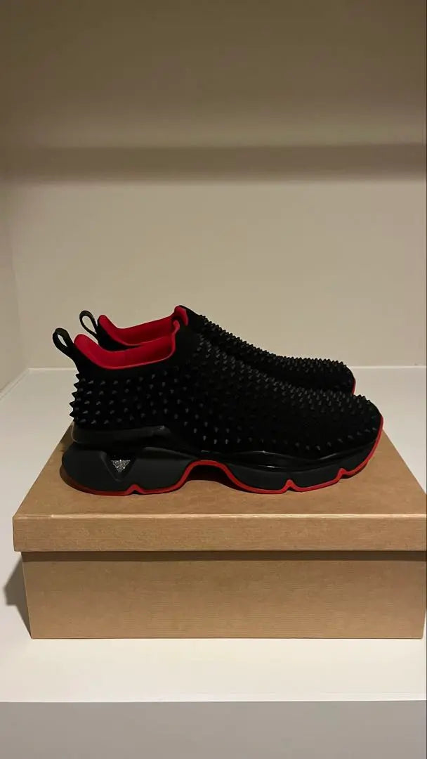 Christian Louboutin Spike Studded Scuba Sneakers