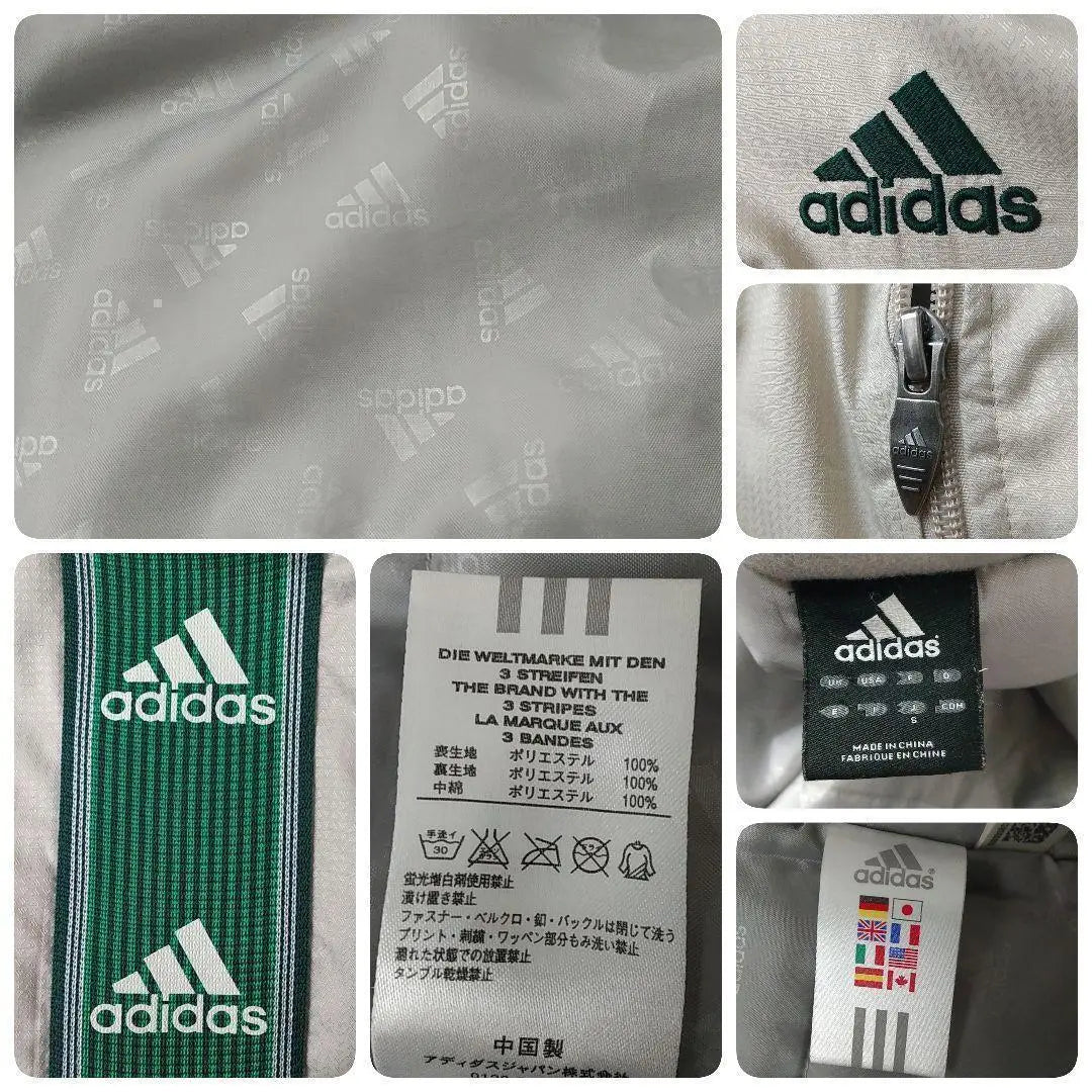 Rare color ☆90s Adidas embroidered logo detachable hood padded jacket jersey