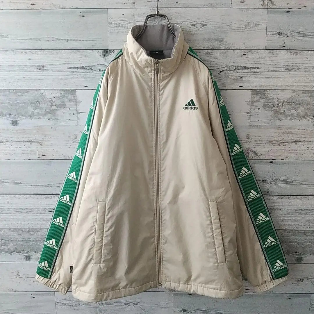 Rare color ☆90s Adidas embroidered logo detachable hood padded jacket jersey