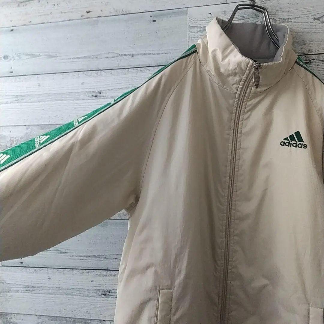 Rare color ☆90s Adidas embroidered logo detachable hood padded jacket jersey