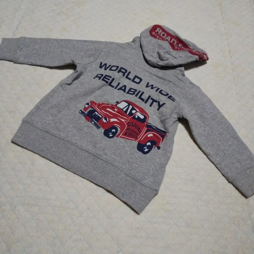 Encuentra algo bueno ️ Sudadera con capucha y cremallera con estampado trasero de auto nuevo 80 | いいものみつけて‼️新品 車 バックプリント ジップアップパーカー 80