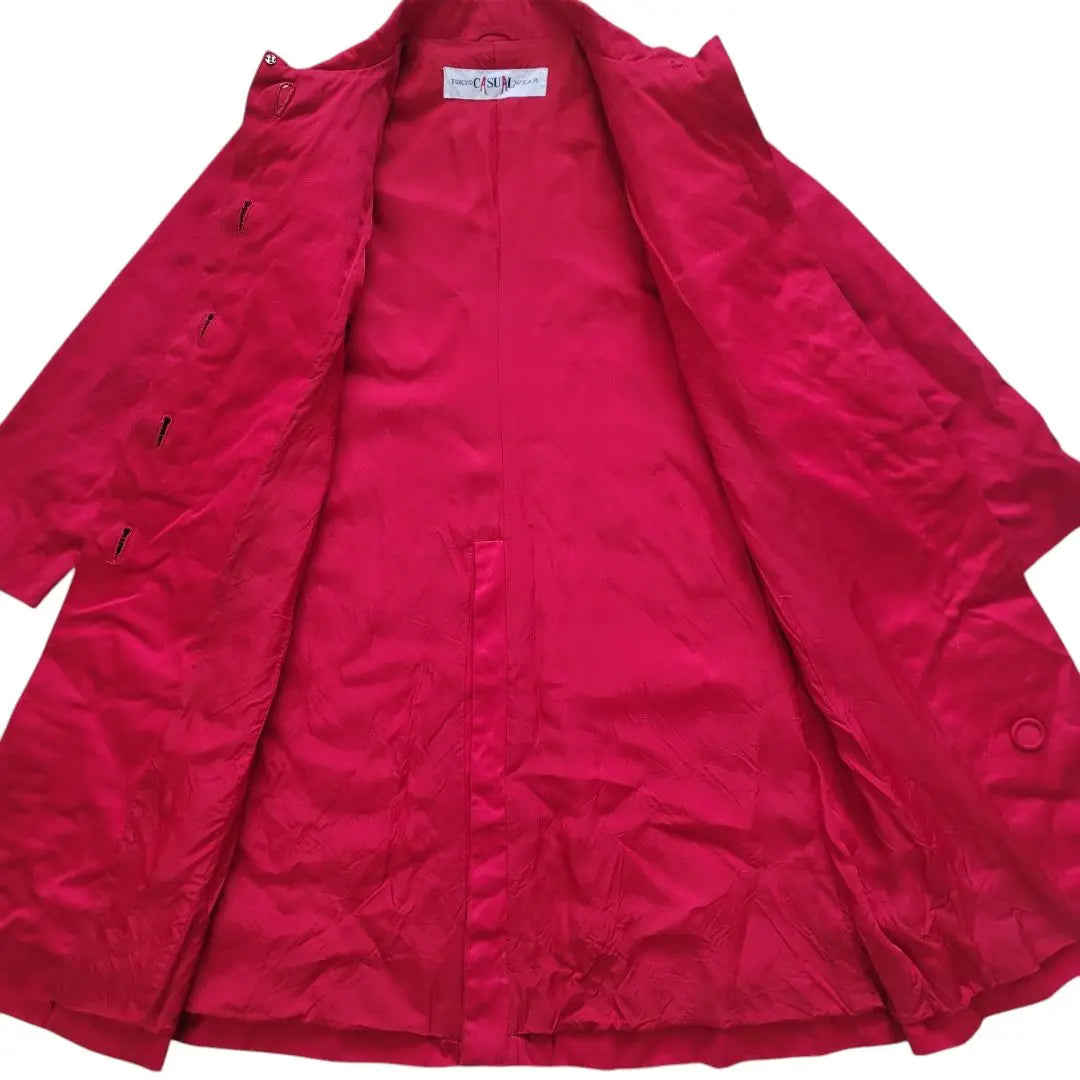 [Rare] TOKYO CASUAL WEAR Women's Trench Coat Red