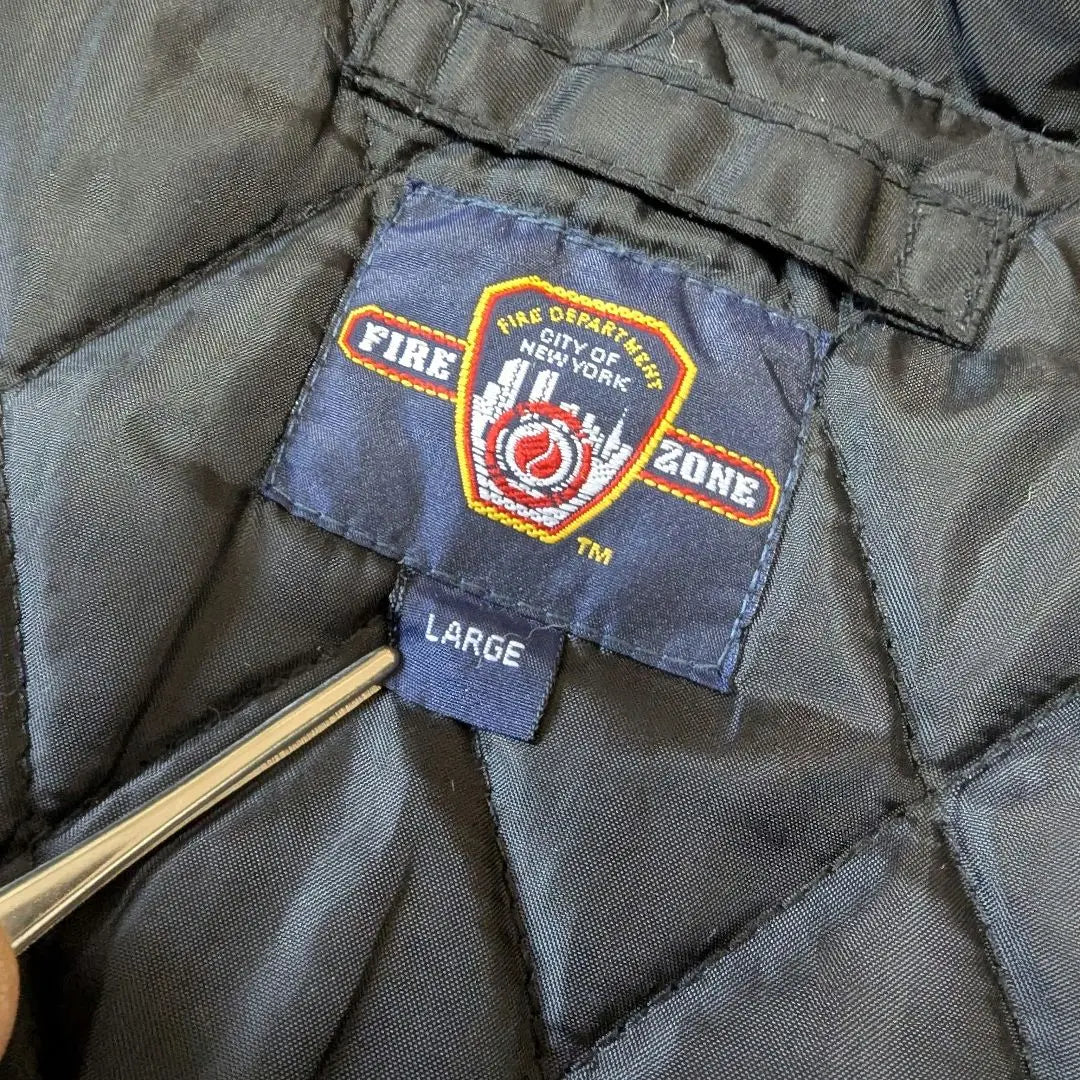 Super Rare FIREZONE New York City Fire Department Jacket Fireman Coat Black