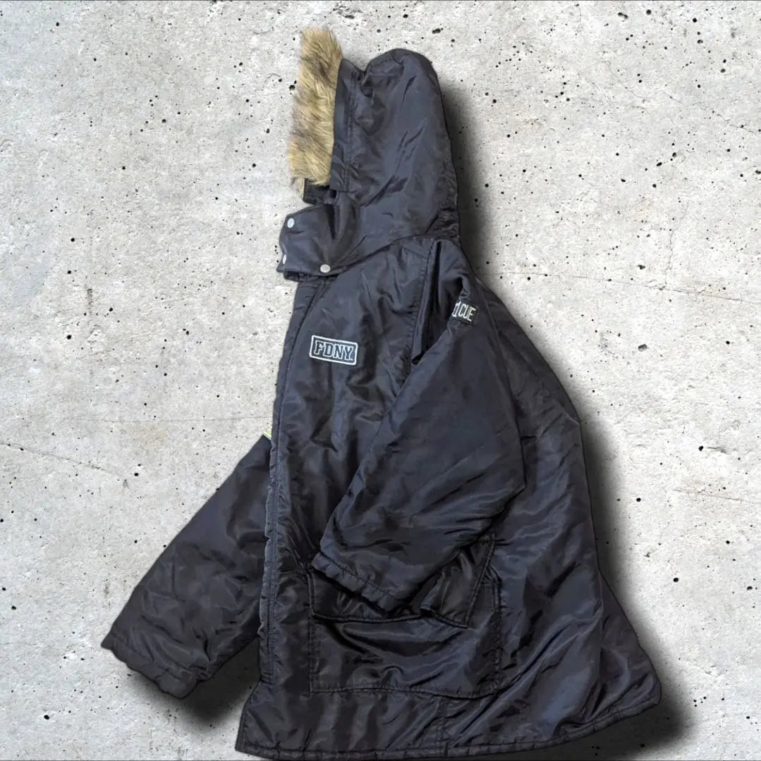 Super Rare FIREZONE New York City Fire Department Jacket Fireman Coat Black