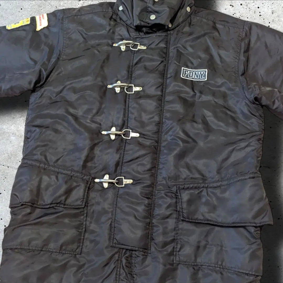 Super Rare FIREZONE New York City Fire Department Jacket Fireman Coat Black