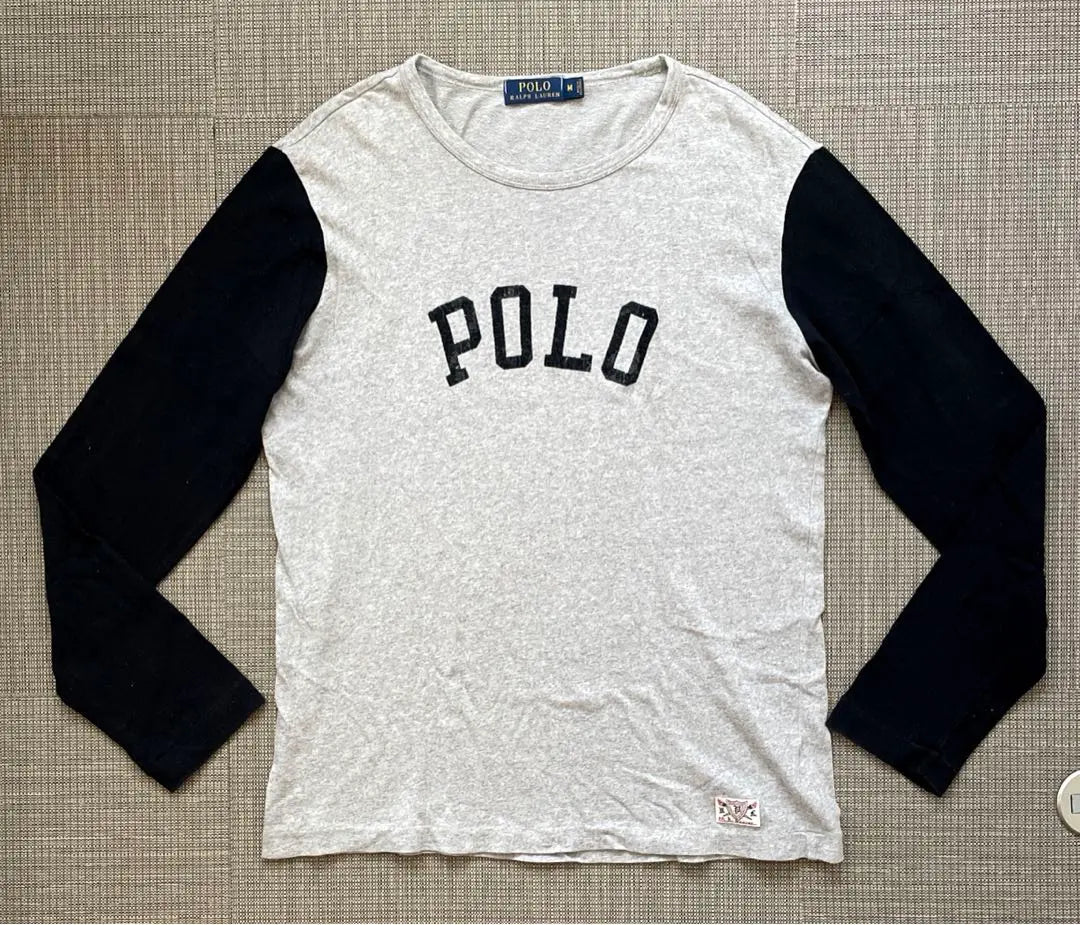 ◆POLO RALPH LAUREN Bicolor long T-shirt, gray x black