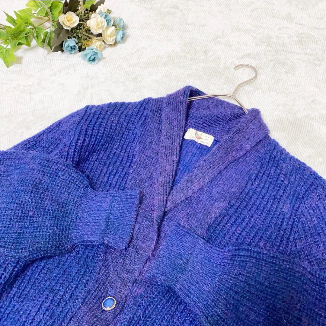 [Leman] Cardigan (M) Blue Women's Mid-length Thick Warm Autumn/Winter