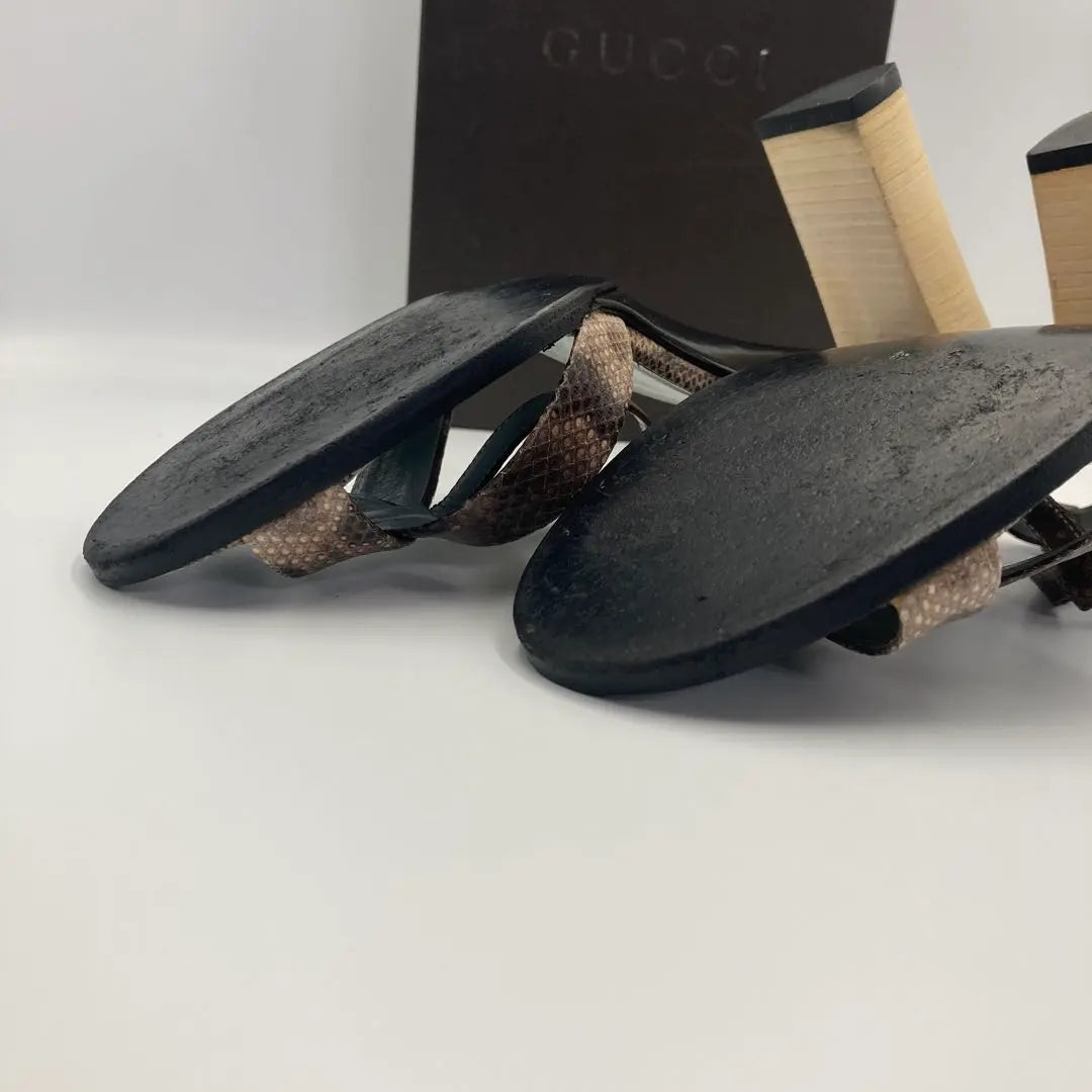 ✨GUCCI✨ Heel Sandals Python Snake Pattern Size 6 + B (23.5cm)