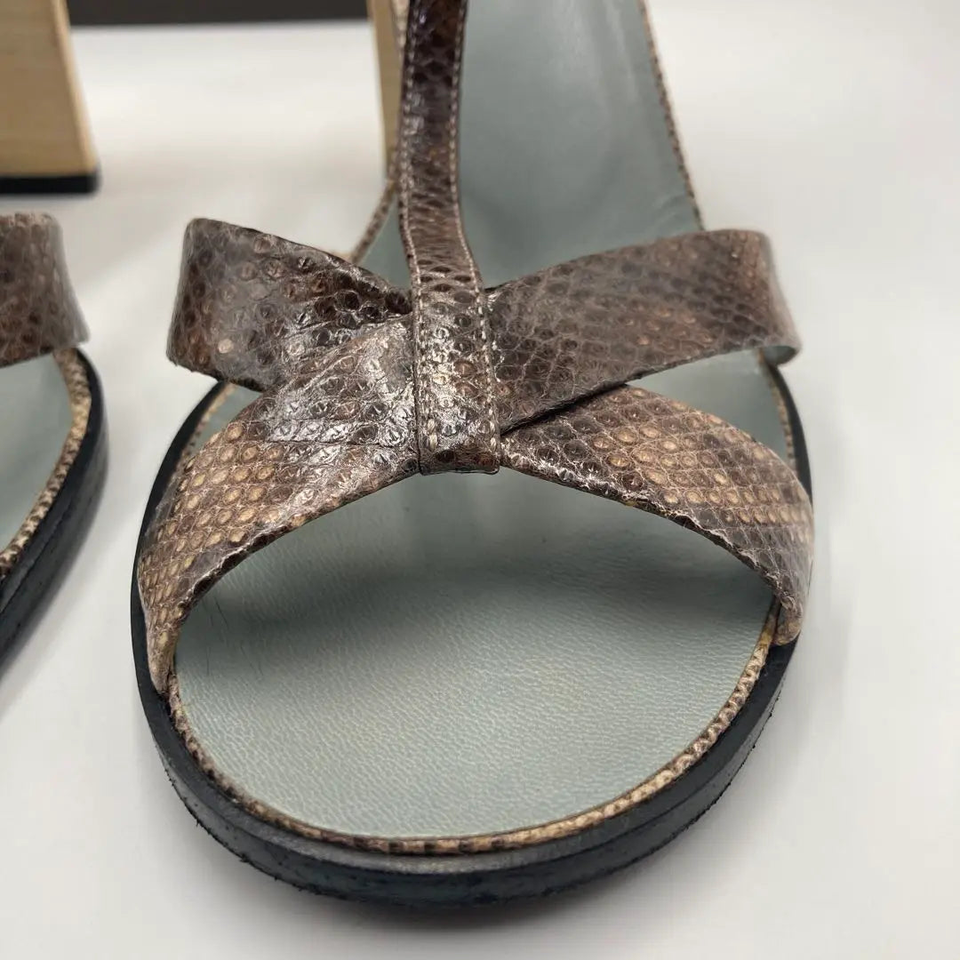 ✨GUCCI✨ Heel Sandals Python Snake Pattern Size 6 + B (23.5cm)