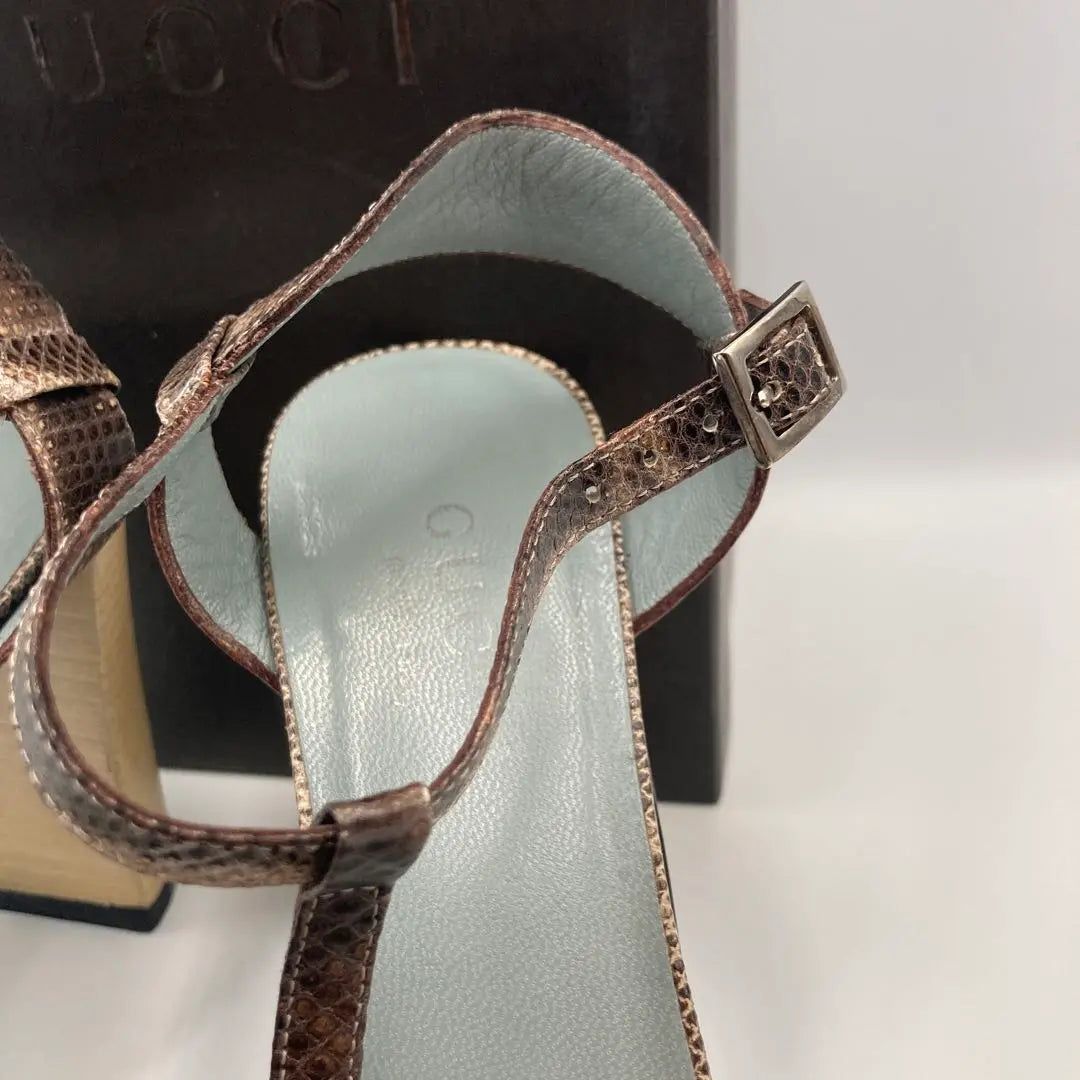 ✨GUCCI✨ Heel Sandals Python Snake Pattern Size 6 + B (23.5cm)