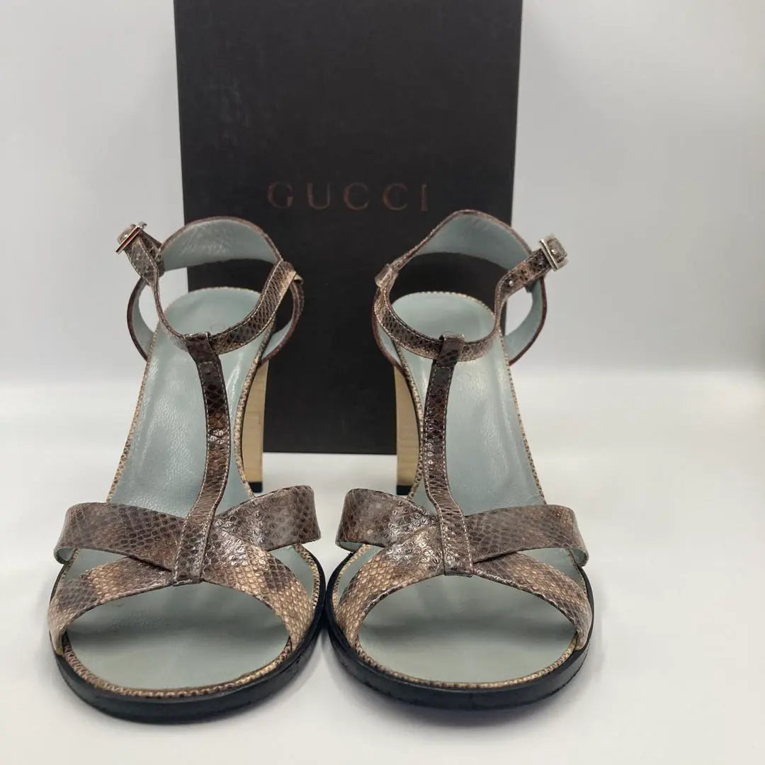 ✨GUCCI✨ Heel Sandals Python Snake Pattern Size 6 + B (23.5cm)