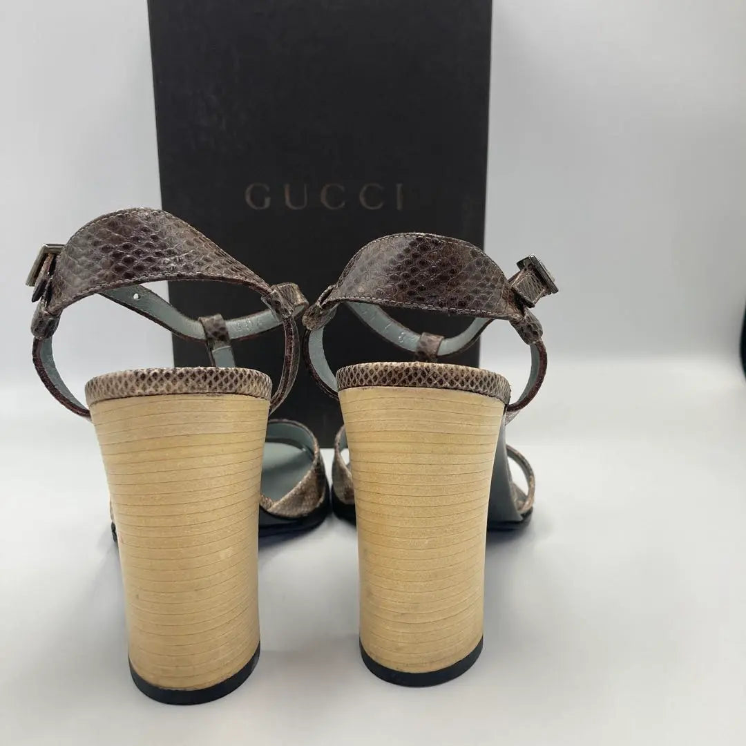 ✨GUCCI✨ Heel Sandals Python Snake Pattern Size 6 + B (23.5cm)