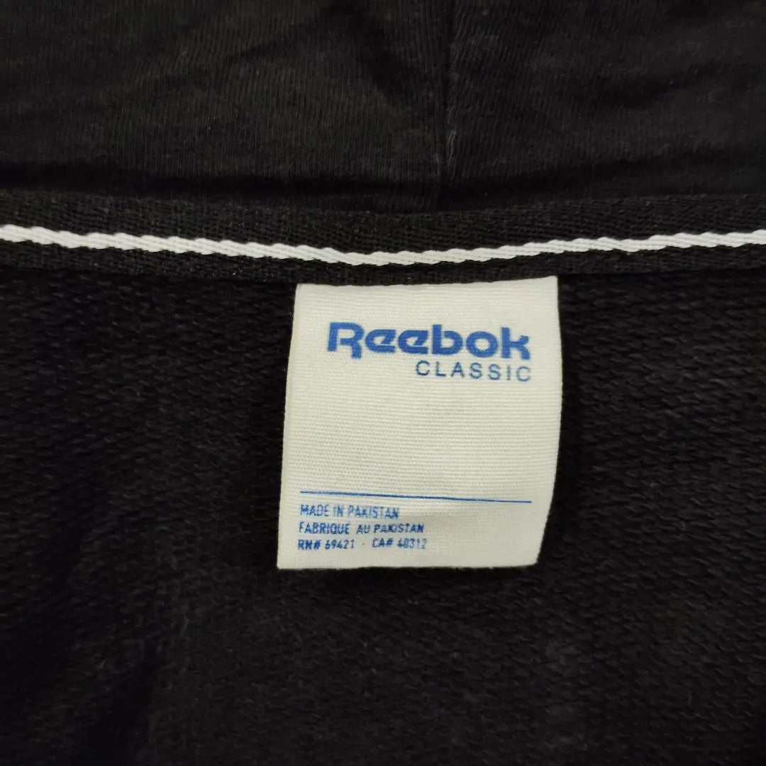 Reebok made overseas Reebok vintage zip sweatshirt hoodie black L one point embroidery