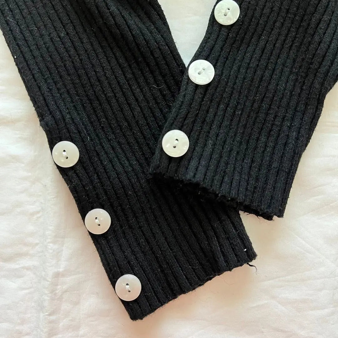 ☆ [Millennial Generation] Knit High Neck Button Cuffs Hem Slit F