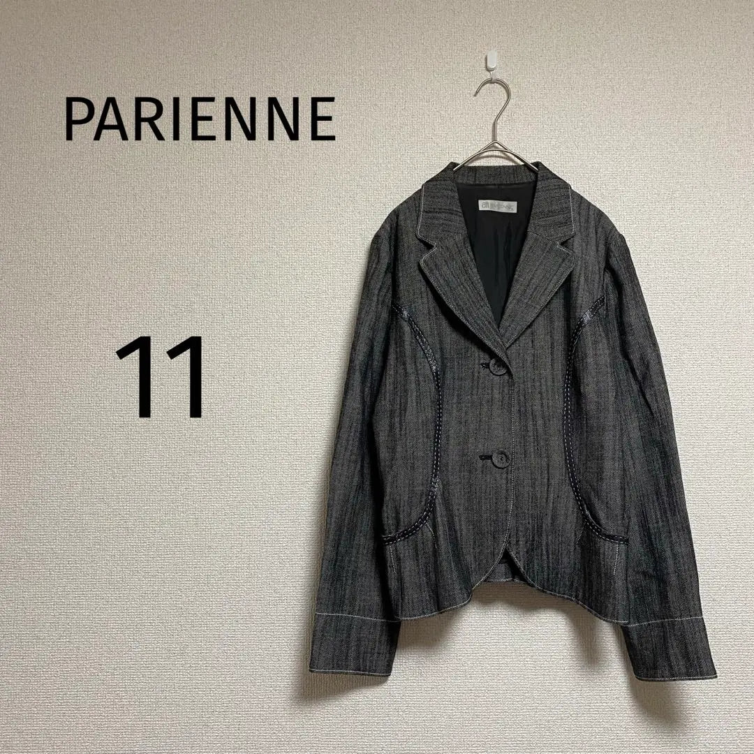 428/Parienne Jacket [11] Black Single Silk Blend Long Sleeve Elegant