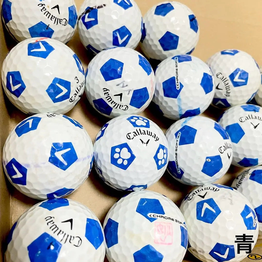 ★Patrón Azul★Callaway Chrome Soft 20 Balones Patrón de Balón de Fútbol Truvis | ★ブルー柄★キャロウェイ クロムソフト20球 truvis サッカーボール柄