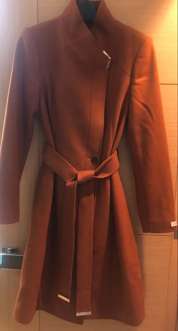 [Good condition] TED BAKER long belt top coat tongue | 【美品】TED BAKER ロング ベルト トップコート タン