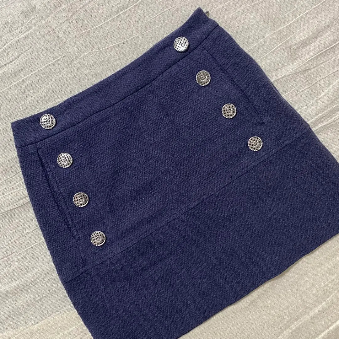 ●Calloway Golf ●Skirt Navy Silver Button Women's S Stretch