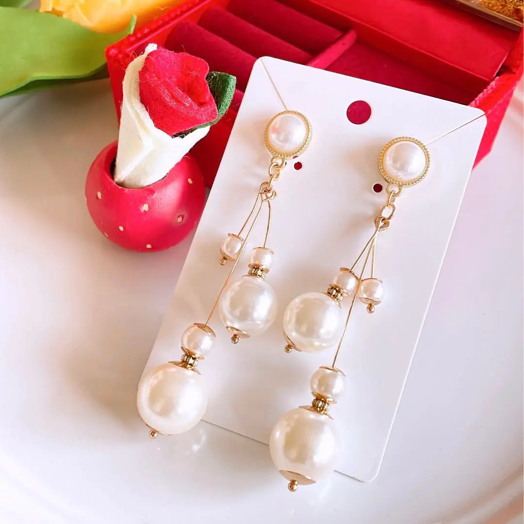 Fashionable, pearl, gorgeous, high-looking, women's handmade earrings