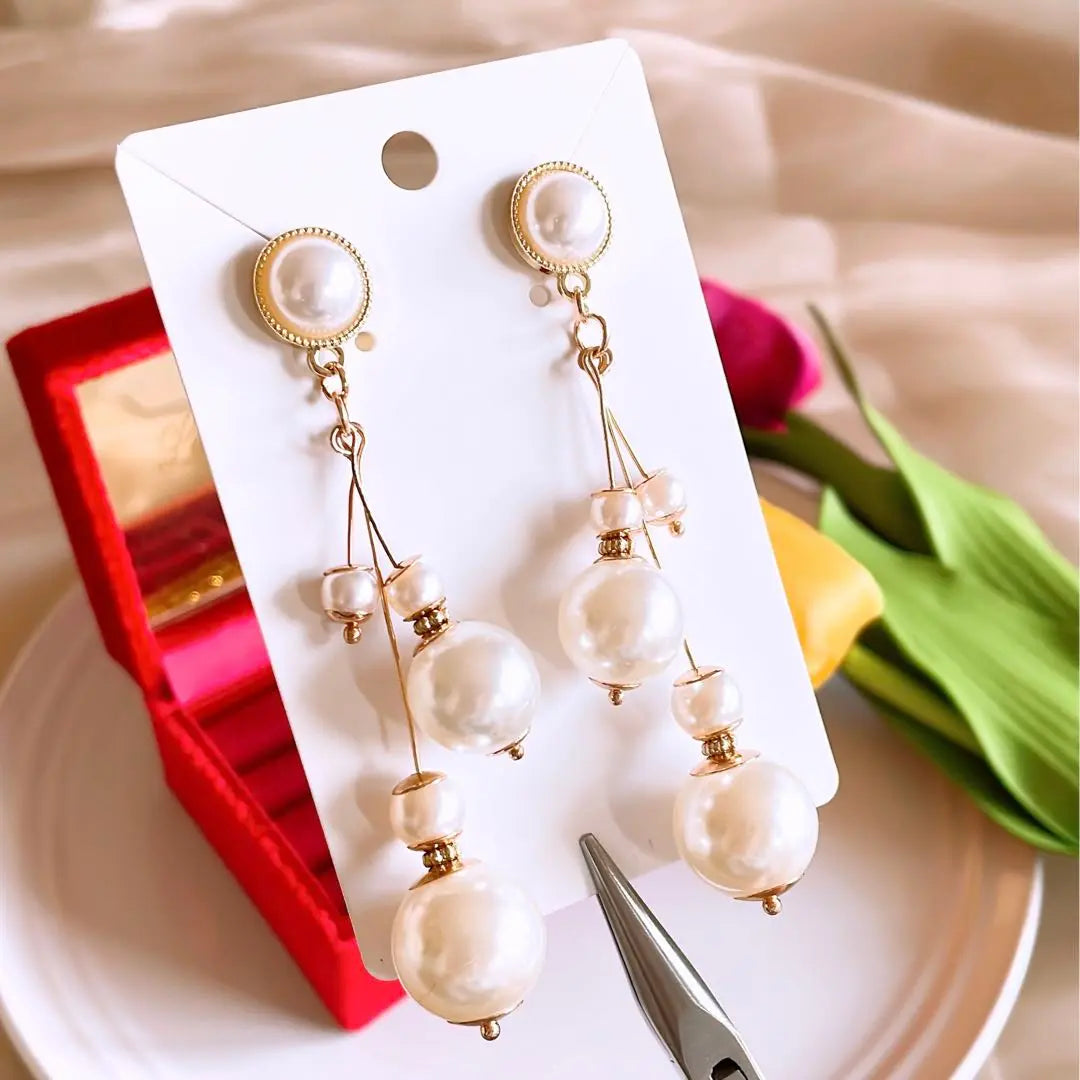 Fashionable, pearl, gorgeous, high-looking, women's handmade earrings