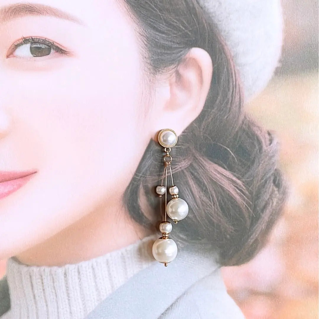 Fashionable, pearl, gorgeous, high-looking, women's handmade earrings