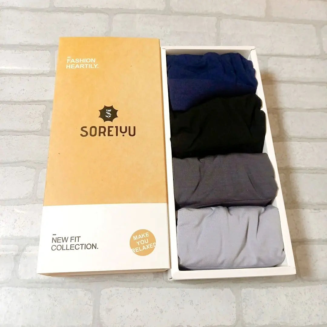 [SOREIYU] Men's Boxer Shorts Set of 4 Underwear 2XL