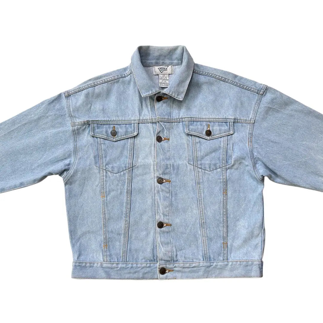 Denim jacket USA vintage clothing G-jacket light blue large size spring