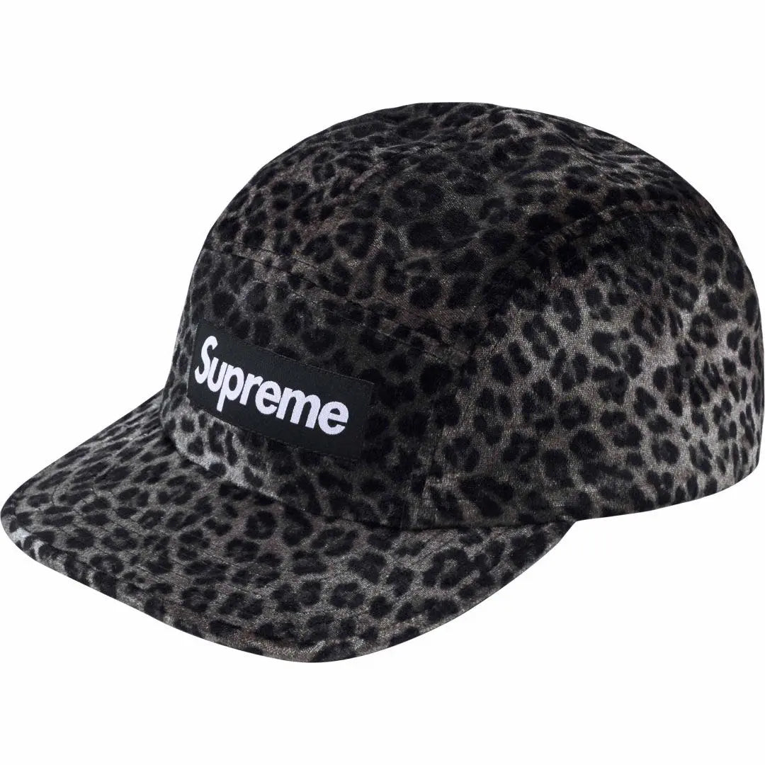 Supreme Leopard Velvet Camp Cap