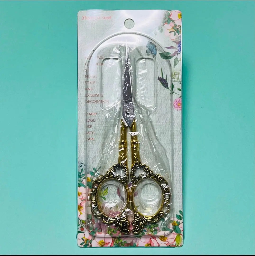 ★ Antique -style scissors European flower pattern classic sewing craft