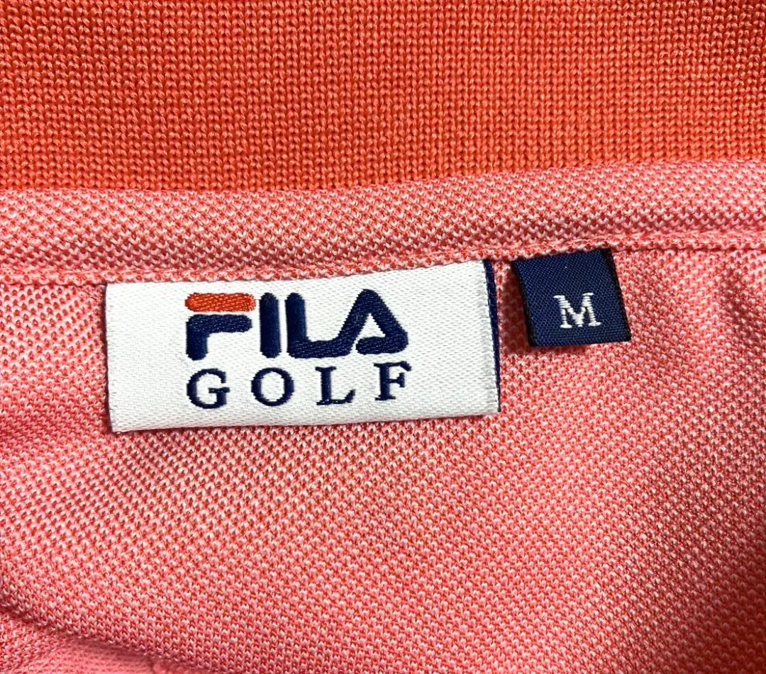 Good condition FILA GOLF Men's Short Sleeve Polo Shirt M Size Pink