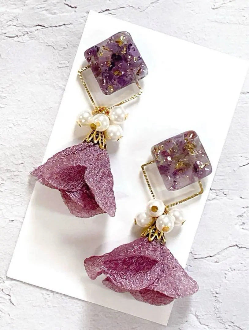 Earrings Earrings Natural Stone Amethyst Freshwater Pearl Purple Tassel Handmade