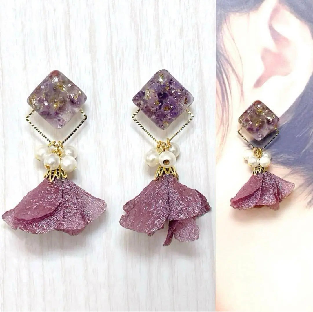 Pendientes Pendientes Piedra Natural Amatista Perla de Agua Dulce Borla Morada Hecho a Mano