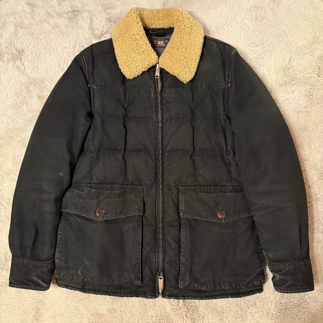 [Super Rare] RRL Double RL Boa Collar Black Down Jacket