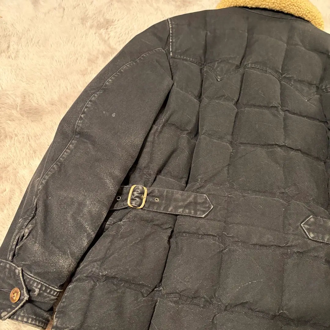 [Super Rare] RRL Double RL Boa Collar Black Down Jacket