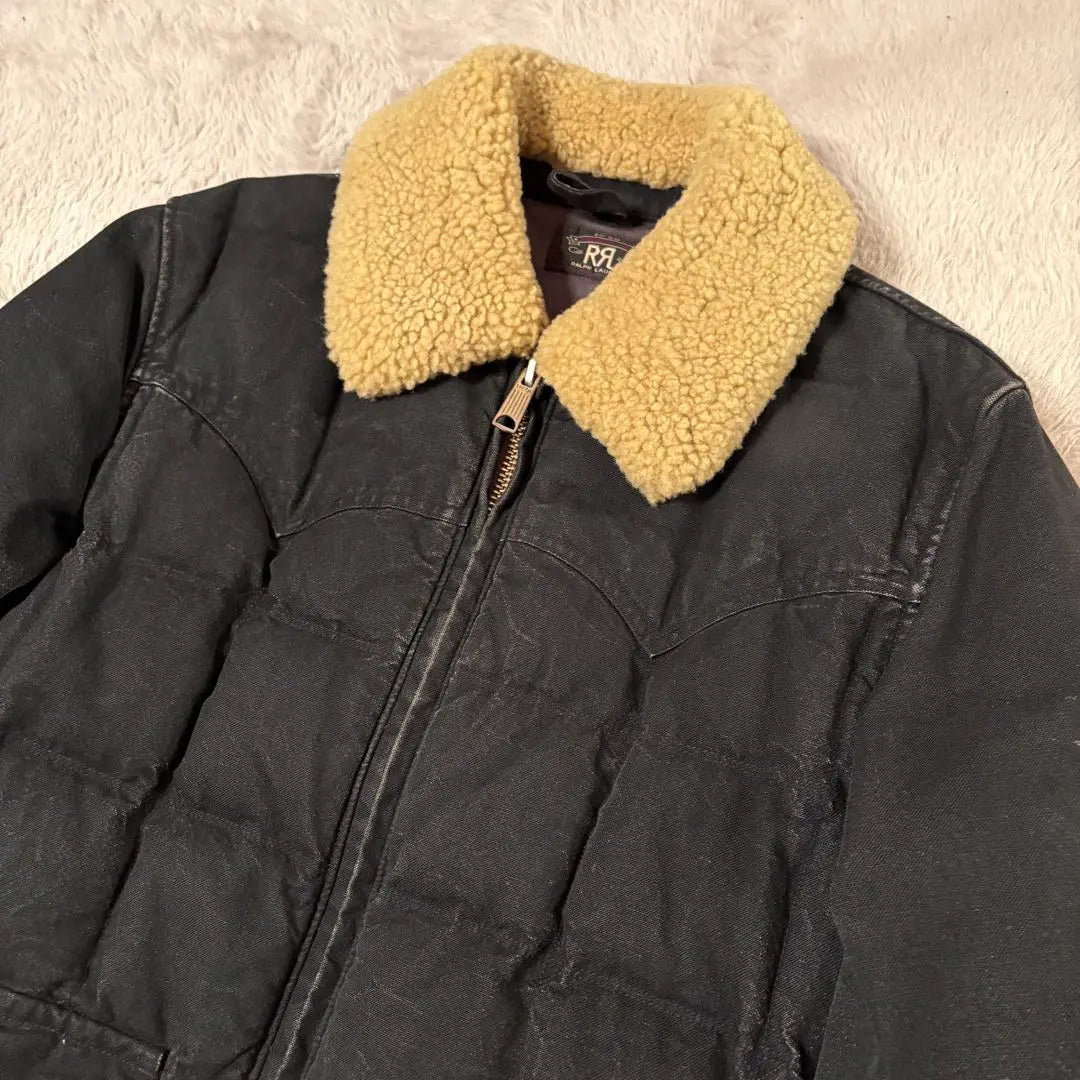 [Super Rare] RRL Double RL Boa Collar Black Down Jacket