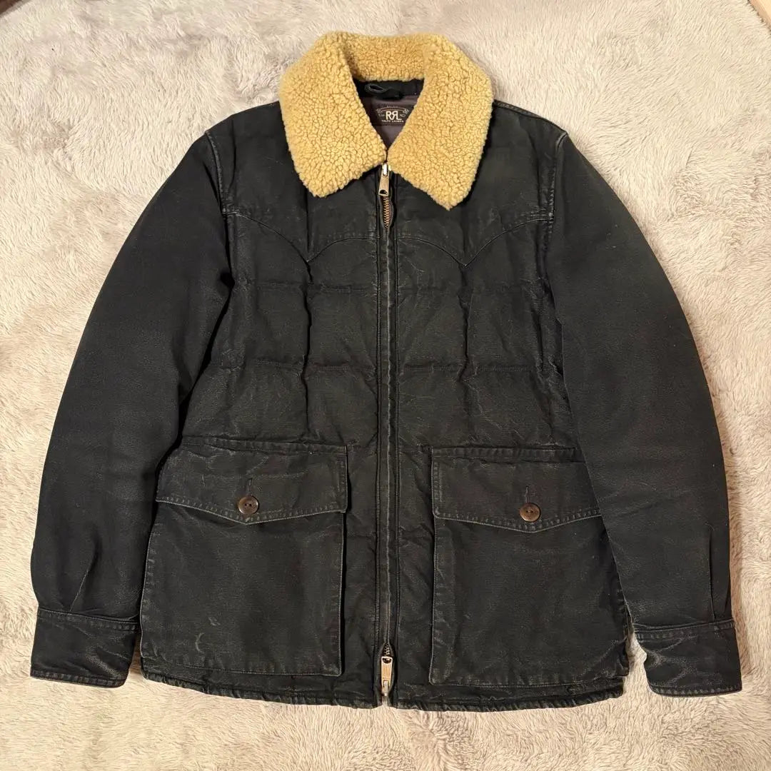 [Super Rare] RRL Double RL Boa Collar Black Down Jacket