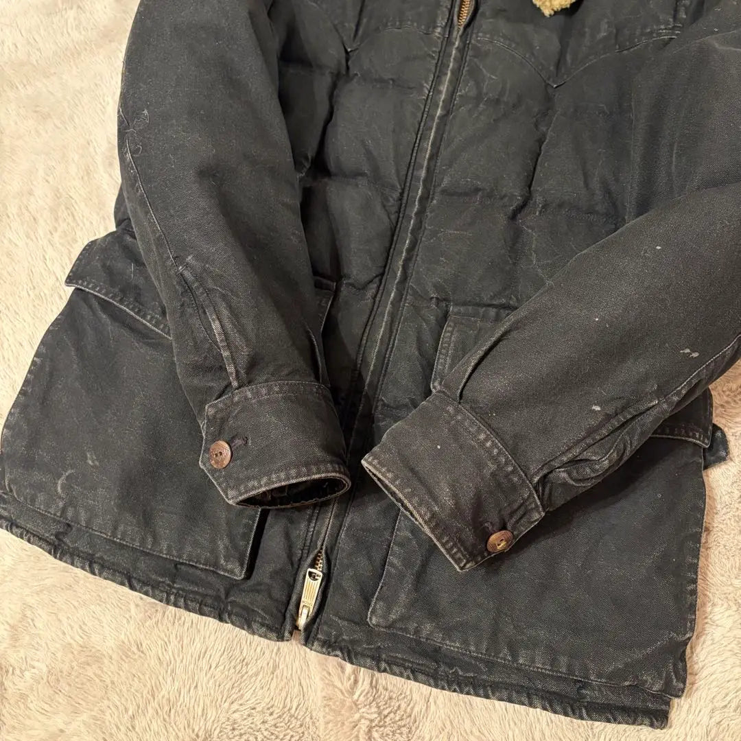 [Super Rare] RRL Double RL Boa Collar Black Down Jacket