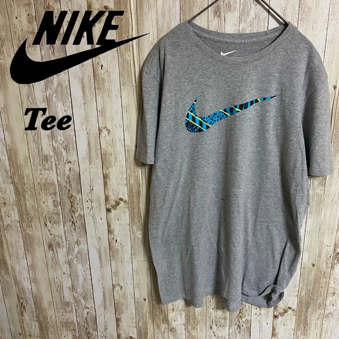 [D26] Nike Nike Big Design Print Logo TEE Gray